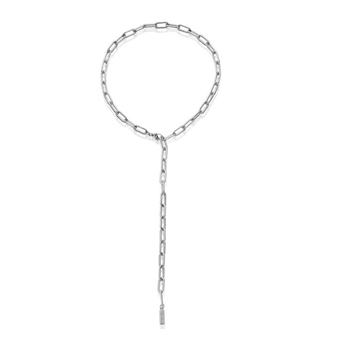 Medium Link Lariat Necklace - Silver - CC-S-NE-13-S1