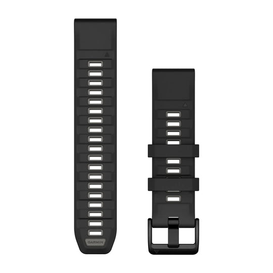 QuickFit Watch Strap, 22mm - Black/Pebble Grey Silicone