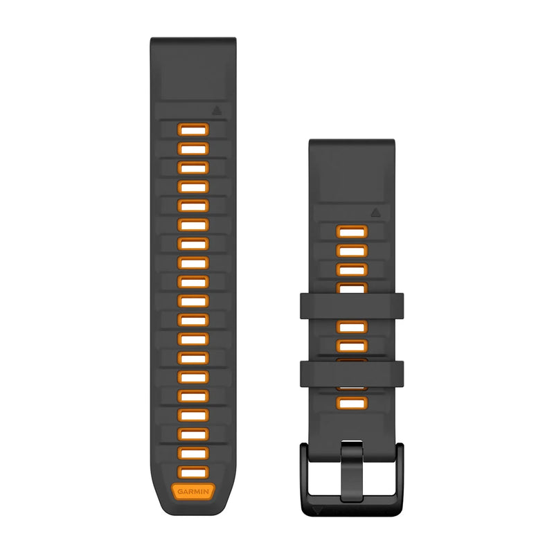 QuickFit Watch Strap, 22mm - Graphite/Spark Orange Silicone