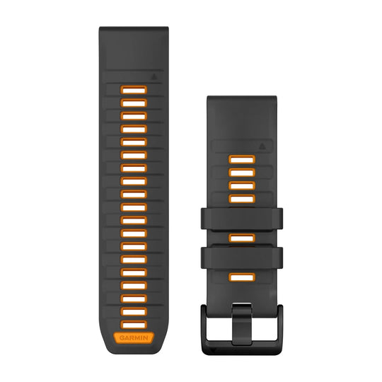 QuickFit Watch Strap, 26mm - Graphite/Spark Orange Silicone