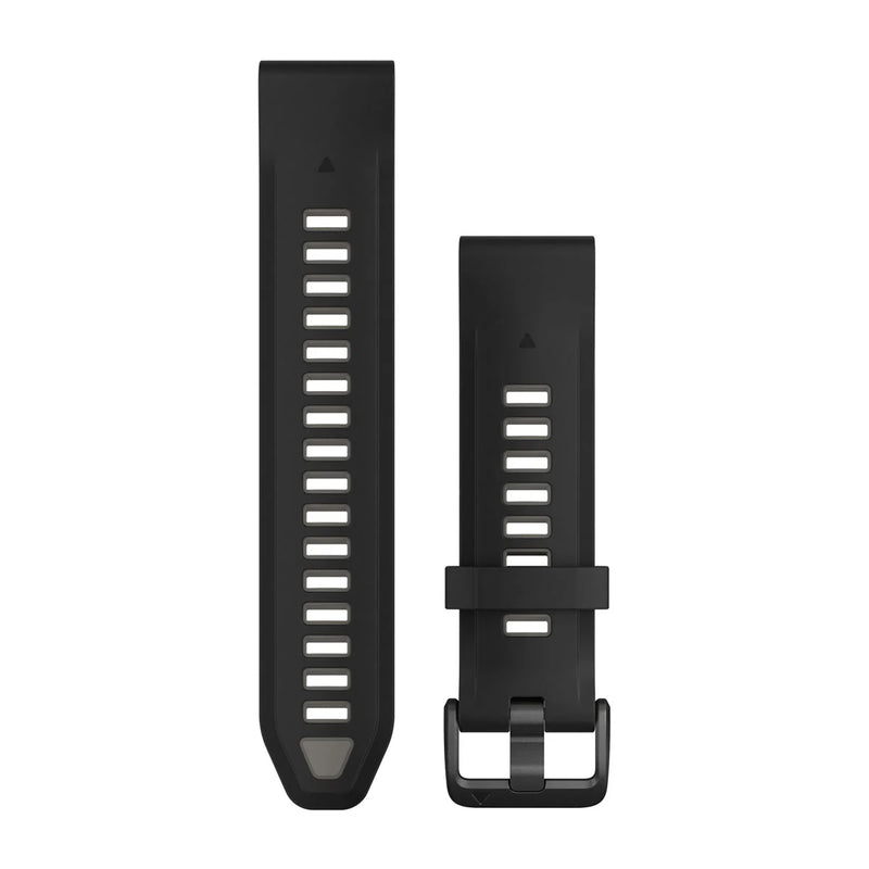 QuickFit Watch Strap, 20mm - Black/Pebble Grey Silicone