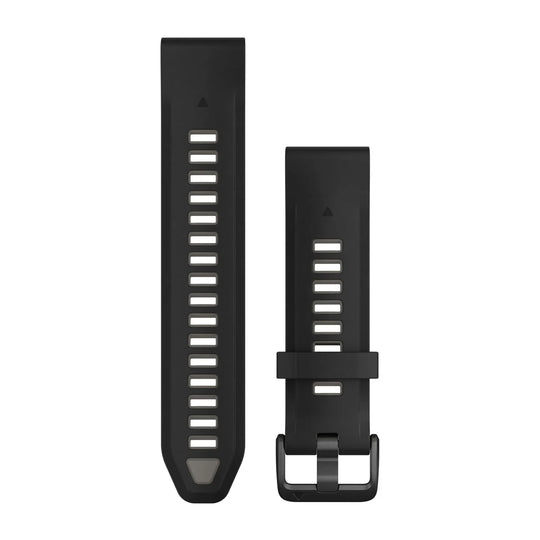 QuickFit Watch Strap, 20mm - Black/Pebble Grey Silicone