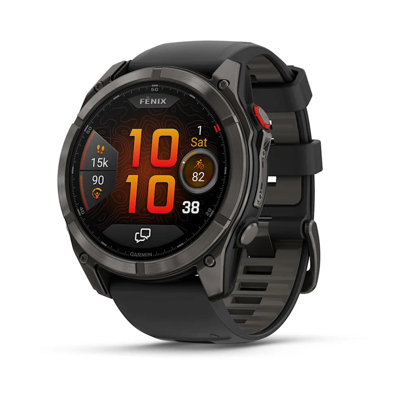Fenix 8 Pro GPS Smartwatch AMOLED, 51mm - Sapphire, Carbon grey DLC titanium with Black/pebble grey silicone band - 010-03199-01