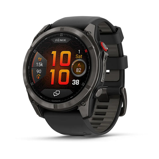 Fenix 8 Pro GPS Smartwatch AMOLED, 51mm - Sapphire, Carbon grey DLC titanium with Black/pebble grey silicone band - 010-03199-01