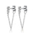Hannah Martin Chained Pearl Stud Earrings - Silver - SPS-237a