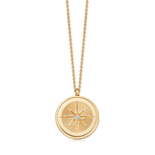 Celestial Compass Locket Necklace - Gold - 42064YNON