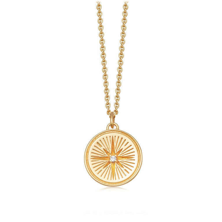 Celestial Compass Pendant Necklace - Gold - 42061YNON