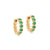 Deco Green Agate Hoop Earrings - Gold - 48001YGRE