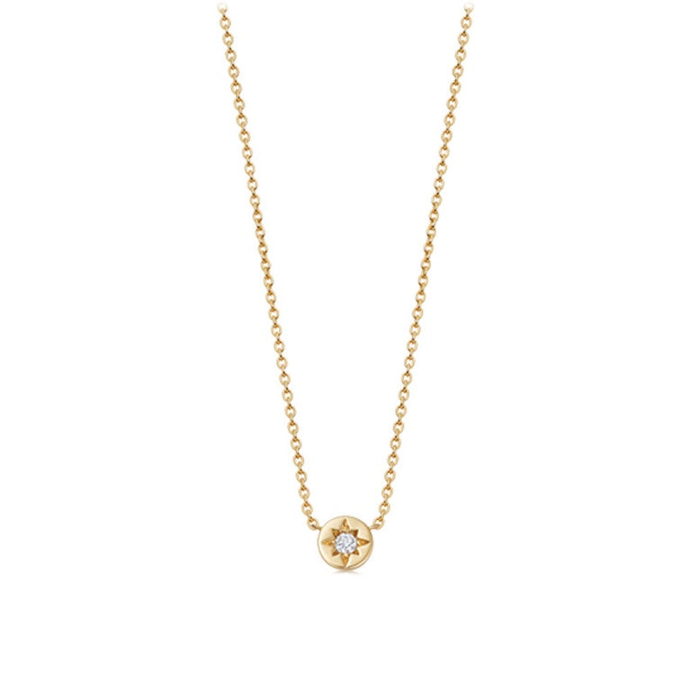 Polaris White Sapphire Star Set Pendant - Gold - 50032YNON