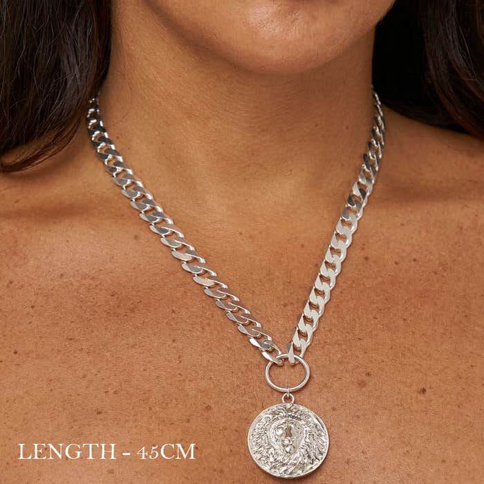 Lion Pendant Necklace - Silver - CC-S-NE-4-S1