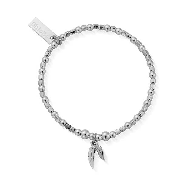 Children's Double Feather Bracelet - Silver - CSBCFB584