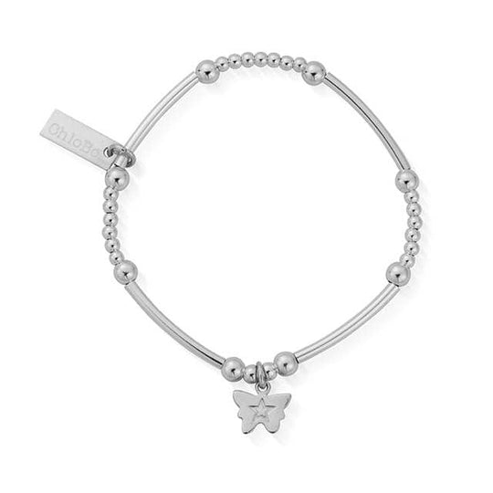 Children's Cute Mini Butterfly Bracelet - Silver - CSBCM408