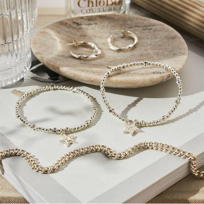 Cute Sparkle Beaming Star Bracelet - Silver - SBCS3314