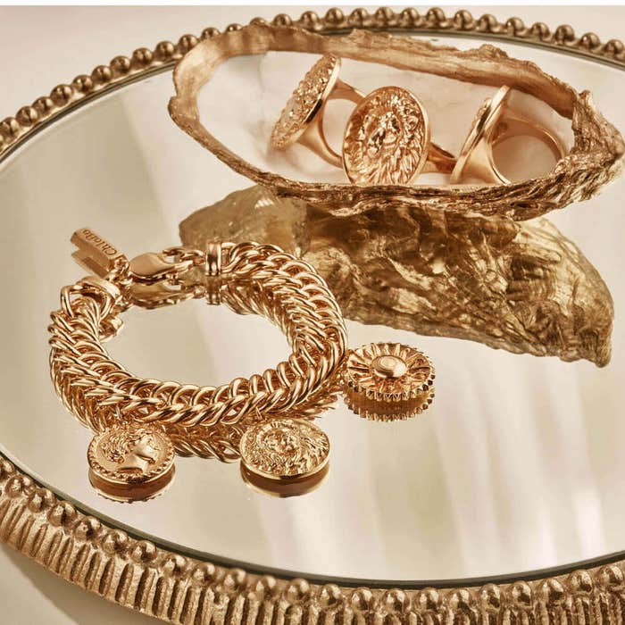 Double Curb Triple Charm Bracelet - Gold - CC-G-BR-3-S1