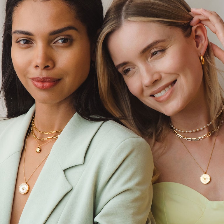 Celestial Compass Locket Necklace - Gold - 42064YNON