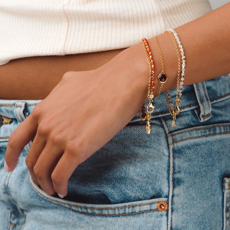 Biography Red Agate Hamsa Bracelet - Gold - 48027YRDB