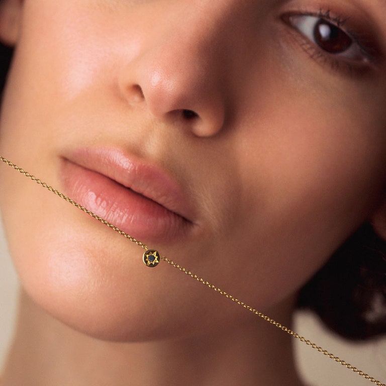 Polaris Black Spinel Star Set Pendant - Gold - 50032YBKN