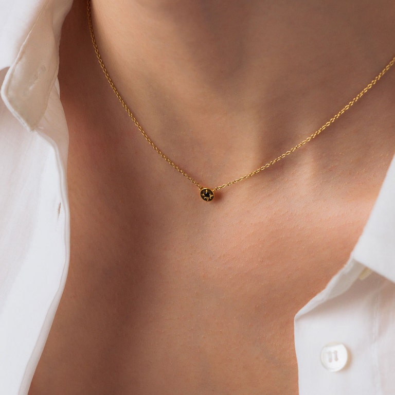 Polaris Black Spinel Star Set Pendant - Gold - 50032YBKN