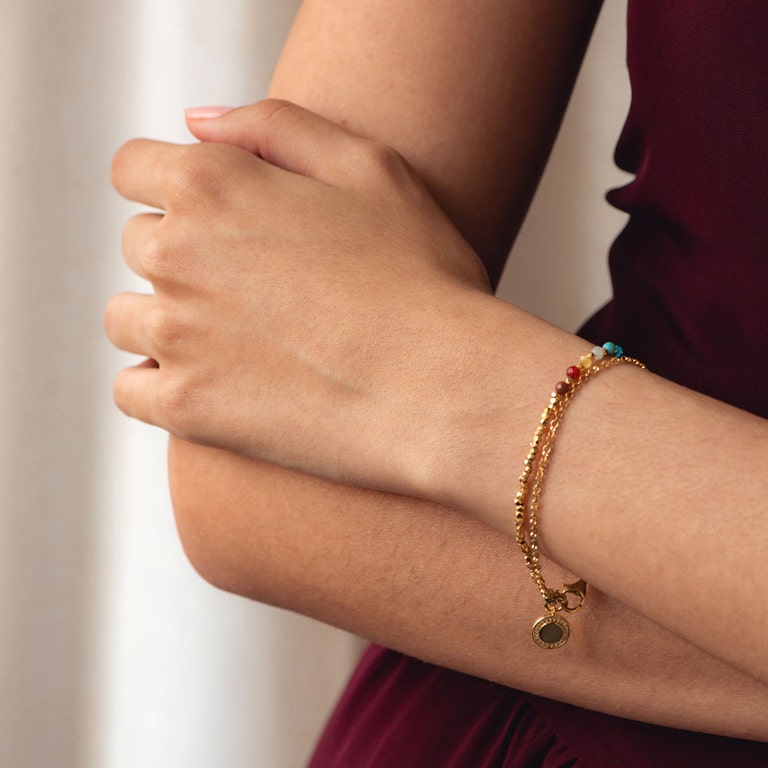 Biography Rainbow Cosmos Charm Bracelet - Gold - 48026YMUB