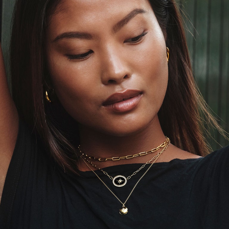 Biography Mini Locket Necklace - Gold - 41025YNON