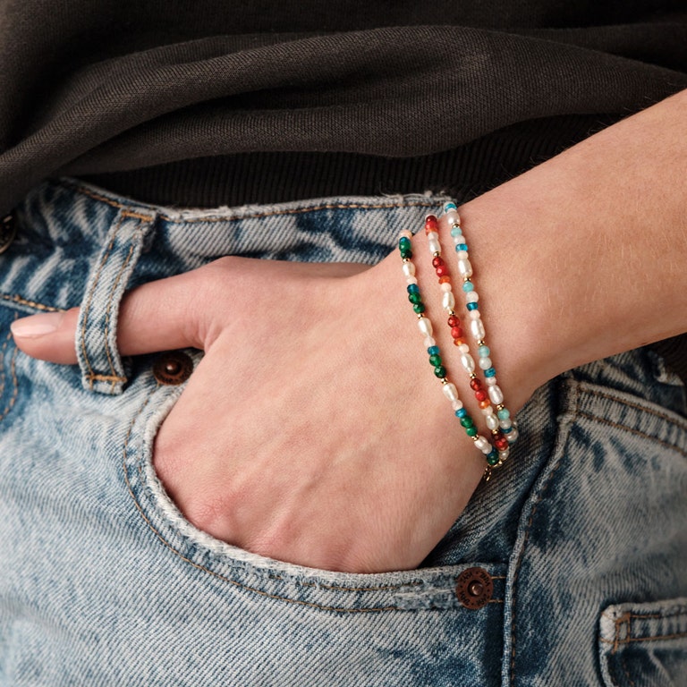 Biography Carnelian, Red Agate and Moonstone Bracelet - Gold - 56150YRDB