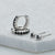 Black Stone Huggie & Tiny Stud Earrings Set - Silver - SPEJSSS52-141