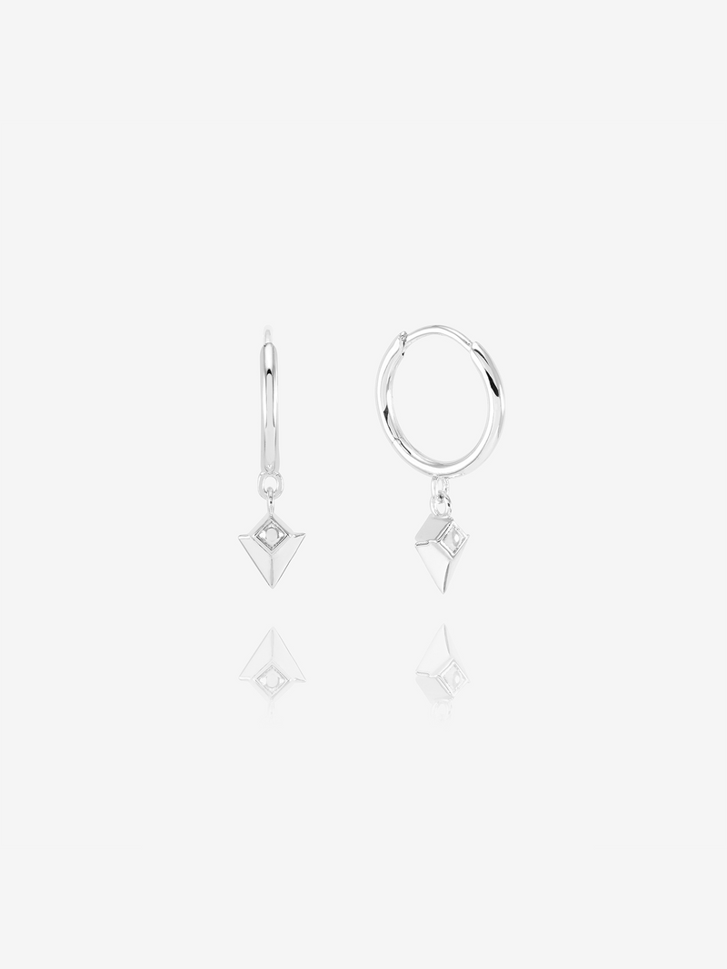 Arrow Spike Huggie Hoop Earrings - Silver - NSE2S