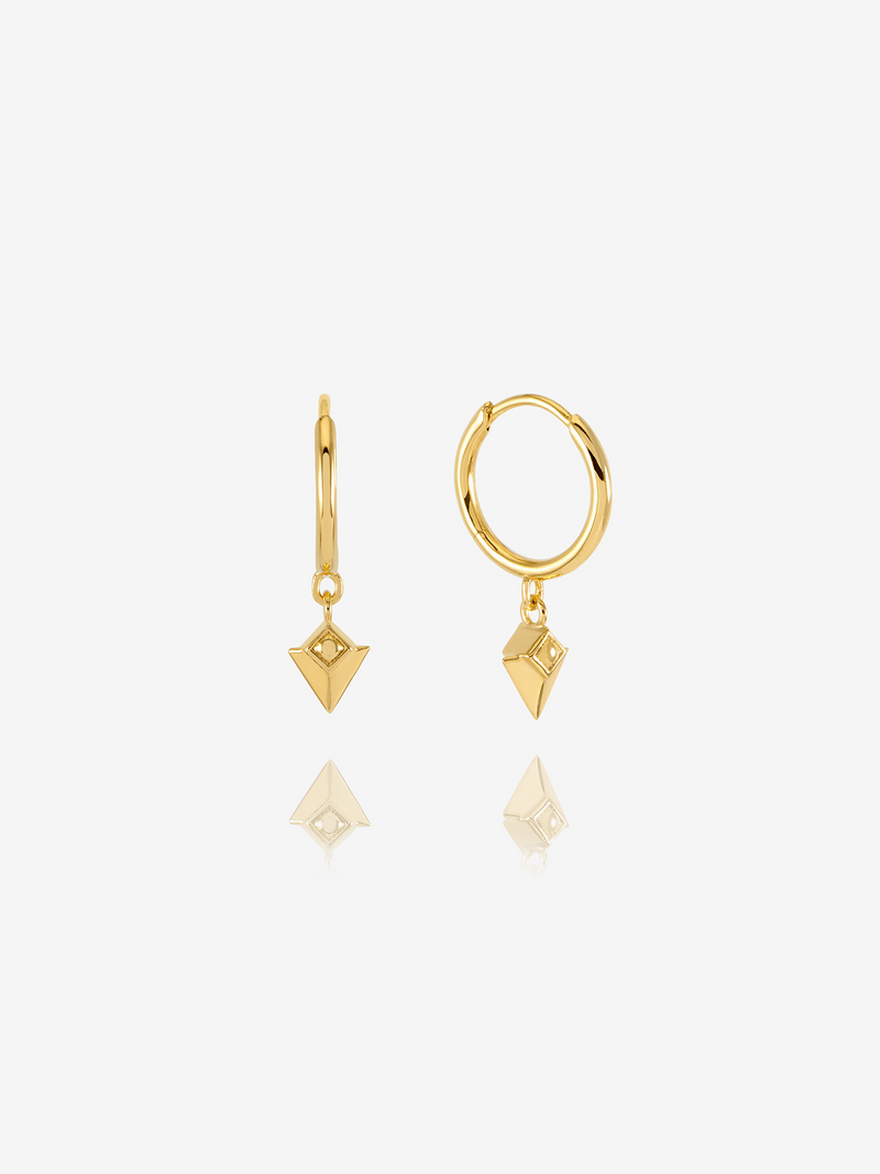 Arrow Spike Huggie Hoop Earrings - Gold - NSE2GP