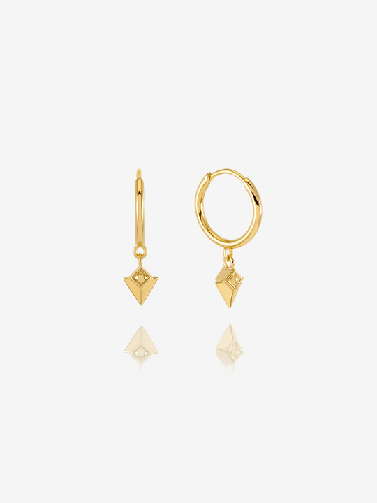 Arrow Spike Huggie Hoop Earrings - Gold - NSE2GP