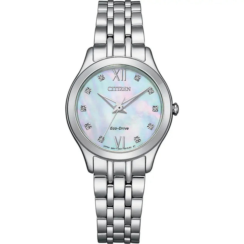 Citizen Ladies' Round Diamond Dot Dial Bracelet Watch - EM0891-58N