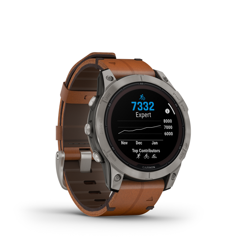 Fenix 7 Pro, Sapphire Solar Edition, 47mm - Titanium with Chestnut Leather Band - 010-02777-30