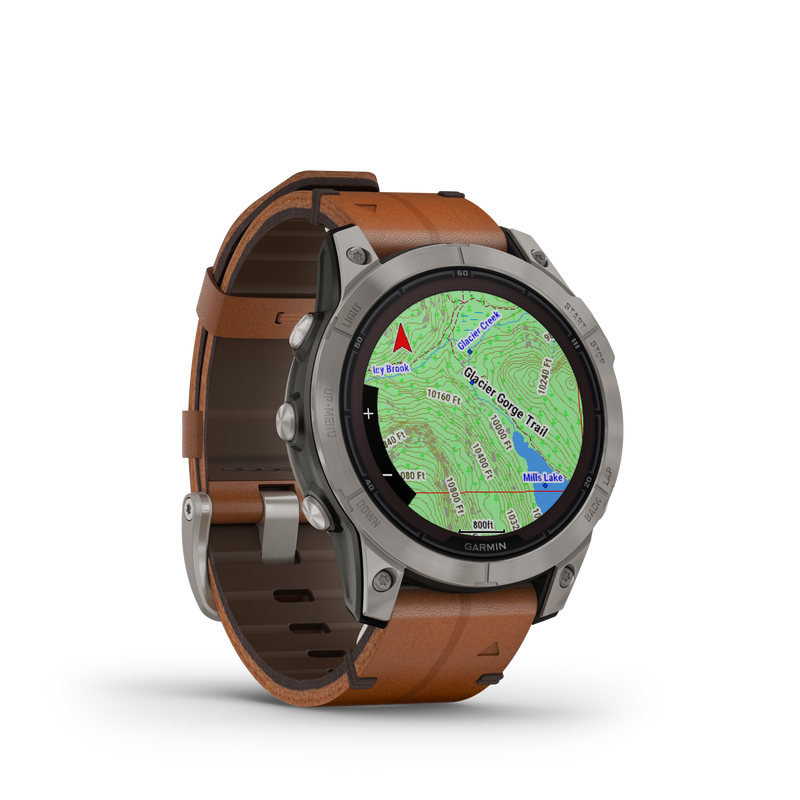 Fenix 7 Pro, Sapphire Solar Edition, 47mm - Titanium with Chestnut Leather Band - 010-02777-30