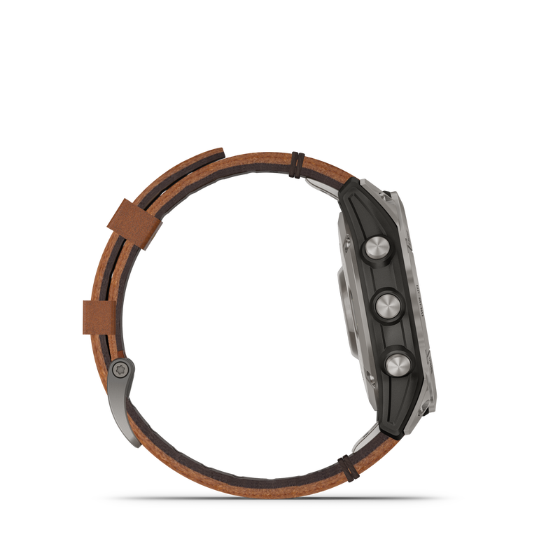 Fenix 7 Pro, Sapphire Solar Edition, 47mm - Titanium with Chestnut Leather Band - 010-02777-30