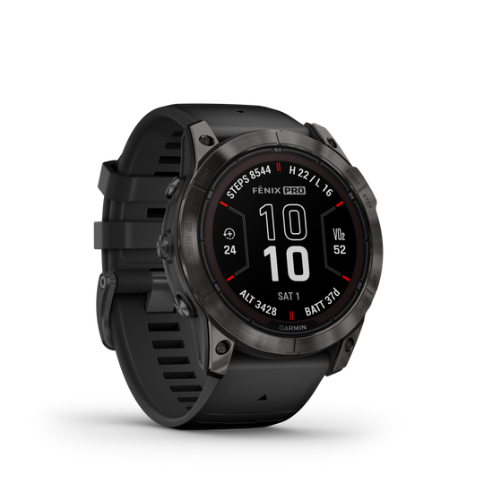 Fenix 7X Pro, 51mm, Sapphire Solar Edition - Carbon Grey DLC Titanium with Black Band - 010-02778-11