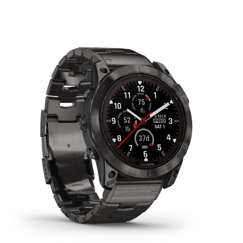 Fenix 7X Pro, Sapphire Solar Edition, 51mm - Carbon Grey DLC Titanium with Vented Titanium Bracelet - 010-02778-30