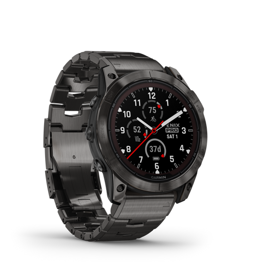 Fenix 7X Pro, Sapphire Solar Edition, 51mm - Carbon Grey DLC Titanium with Vented Titanium Bracelet - 010-02778-30