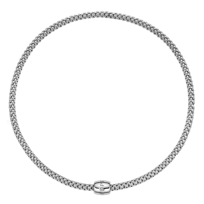 Solo Necklace With Diamond - 18ct White Gold