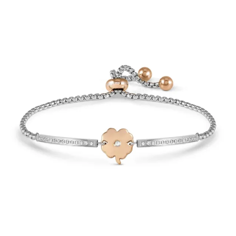 Milleluci Four Leaf Clover Bracelet - Silver/Rose - 028017/006
