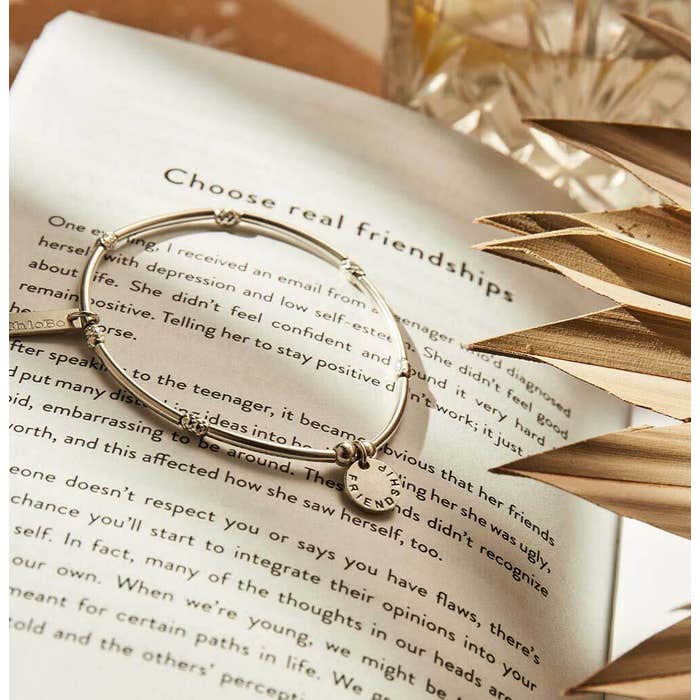 Mini Noodle Sparkle Rice Friendship Disc Bracelet - Silver - SBMNSR089