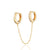 Chain Linked Huggie Earring - Gold - SPG-268