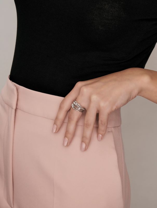 Dune Diamond Ring - 18ct Black Lava Gold