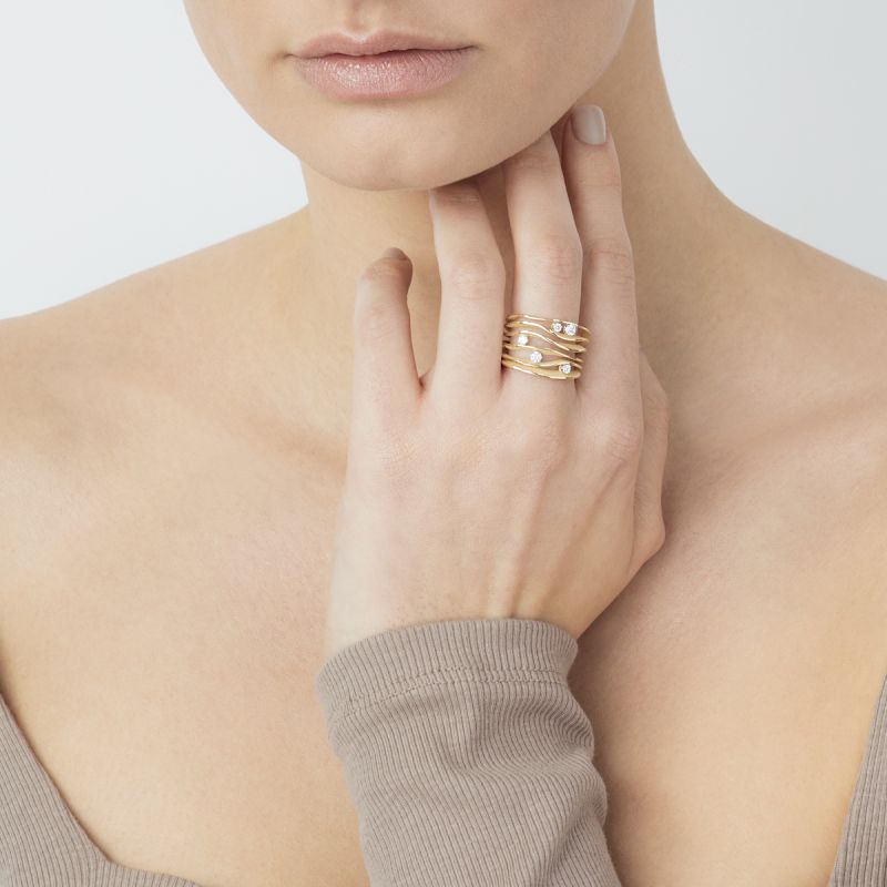 Dune Diamond Ring - 18ct White Ice Gold