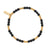 Men's Black Lava Saucer Bracelet - Gold - GBBLSM