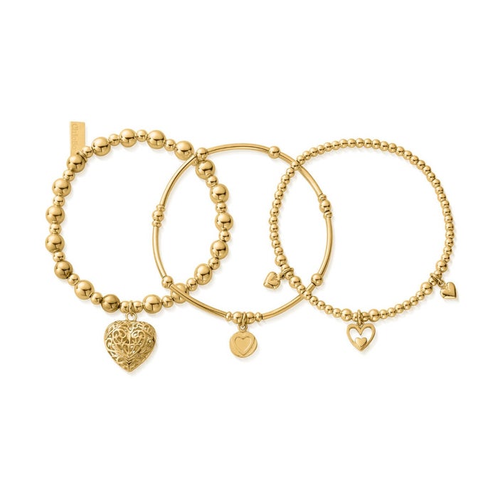 Compassion Stack of 3 Bracelets - Gold - GBSTA3L
