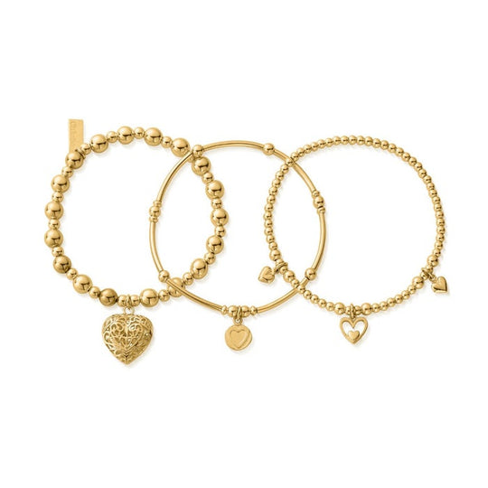 Compassion Stack of 3 Bracelets - Gold - GBSTA3L