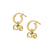 Double Heart Small Hoop Earrings - Gold - GEH1068