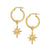 Lucky Star Hoop Earrings - Gold - GEH2087