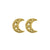 Starry Moon Stud Earrings - Gold - GEST3099