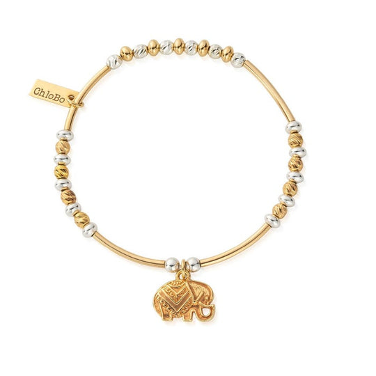 Decorated Elephant Bracelet - Gold/Silver - GMBSBNH4024