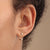 Sparkle Dot Ear Jacket Stud Earrings - Gold - SPG-233a